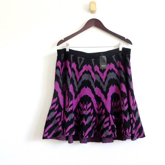 NEW! Torrid Sweater Skater Skirt Mini Purple Gray Black SZ 2X - Picture 6 of 12
